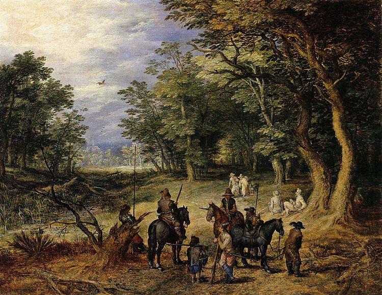 Jan Brueghel Guards in a Forest Clearing Germany oil painting art